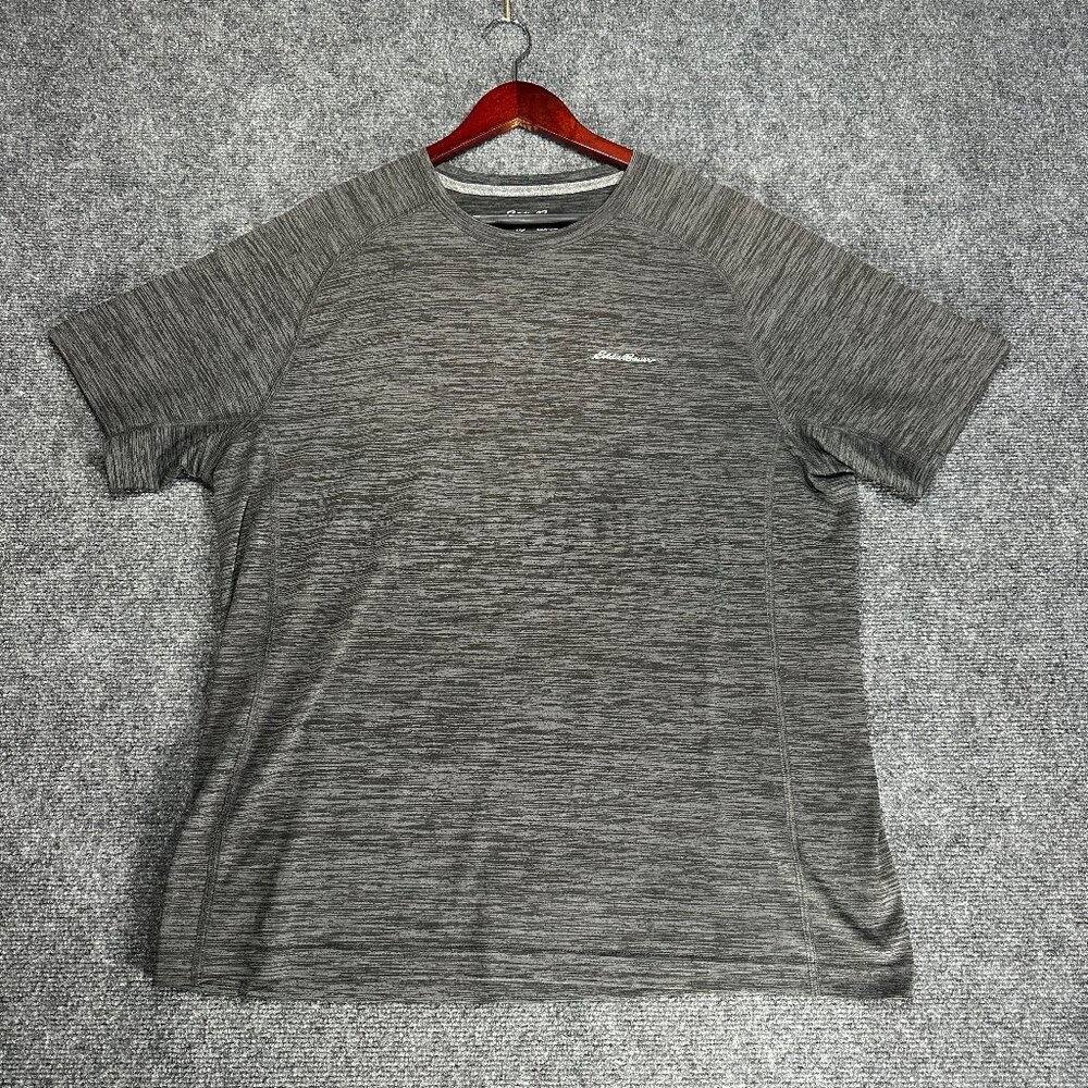 Eddie Bauer Tee Shirt Mens Large First Ascent Gray Stretch Short Sleeve FreeDry